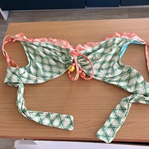 Coco Rave Tropical Bikini Top XL D Cup Pineapple Pink Blue Green Yellow